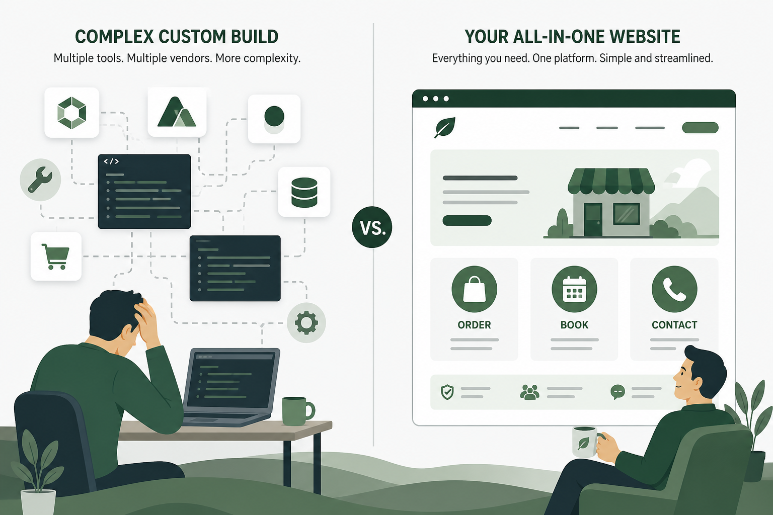 Website builder path versus custom web design complexity