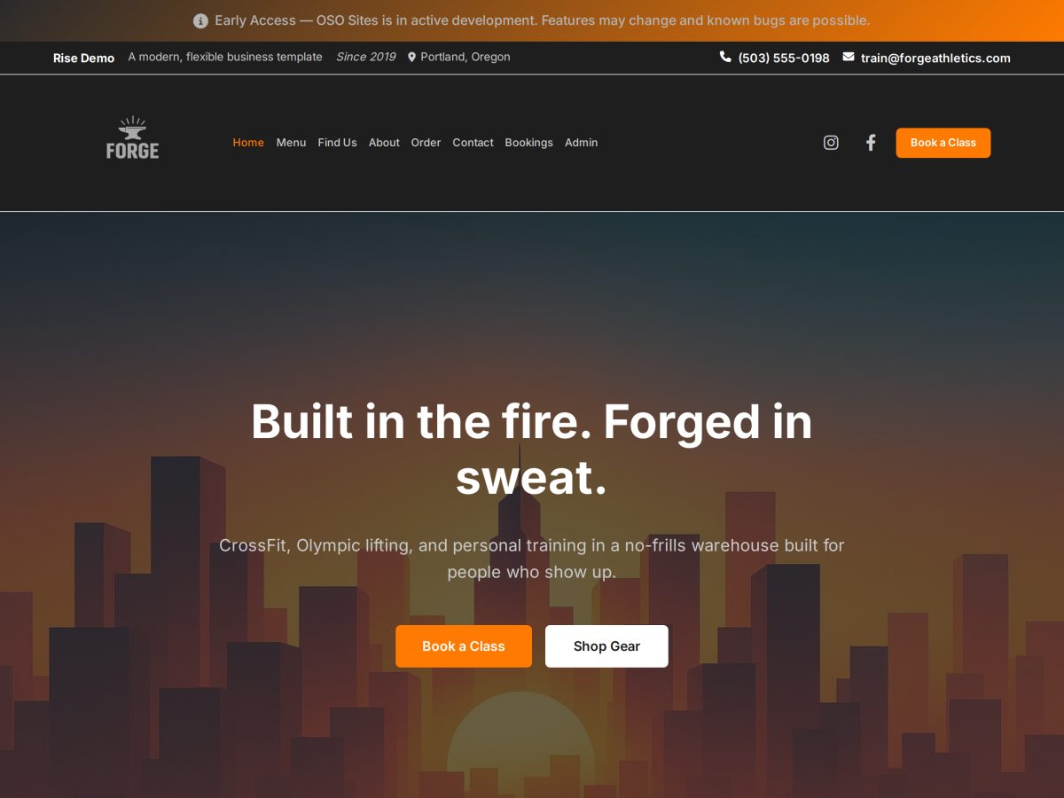 Forge demo site screenshot